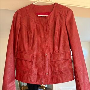 Kut from the Kloth Red Vegan Leather Jacket--Small